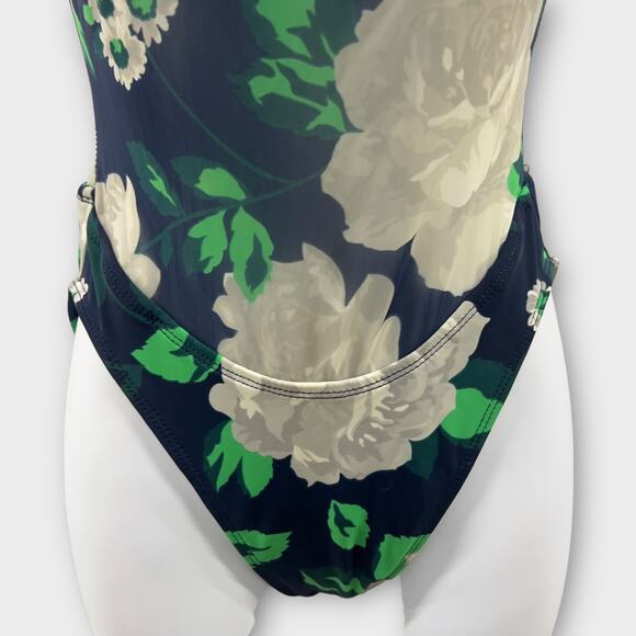 Anne Cole Sheer Blue Floral One Piece with Bandeau Size 6 - Picture 4 of 10